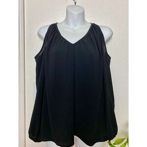 Tyche Black Cold Shoulder Blouse